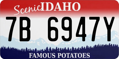 ID license plate 7B6947Y