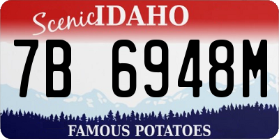ID license plate 7B6948M