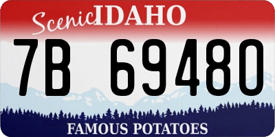 ID license plate 7B6948O