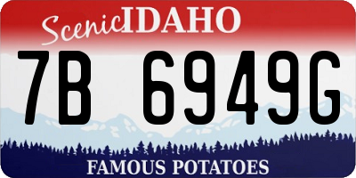ID license plate 7B6949G
