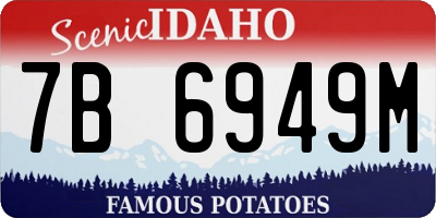 ID license plate 7B6949M