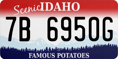 ID license plate 7B6950G