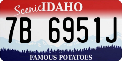 ID license plate 7B6951J