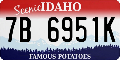 ID license plate 7B6951K