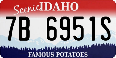ID license plate 7B6951S