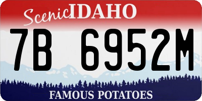 ID license plate 7B6952M