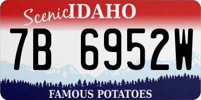 ID license plate 7B6952W