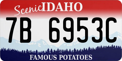 ID license plate 7B6953C