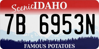 ID license plate 7B6953N