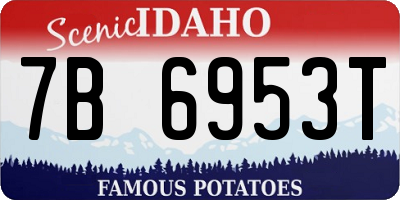 ID license plate 7B6953T