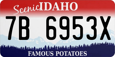 ID license plate 7B6953X