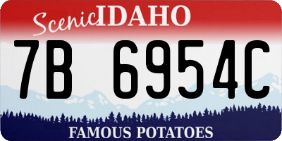 ID license plate 7B6954C