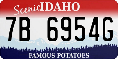 ID license plate 7B6954G