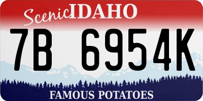 ID license plate 7B6954K