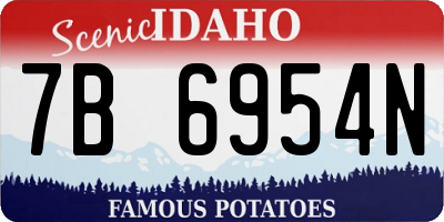 ID license plate 7B6954N
