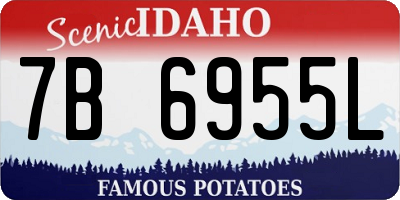 ID license plate 7B6955L