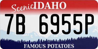 ID license plate 7B6955P