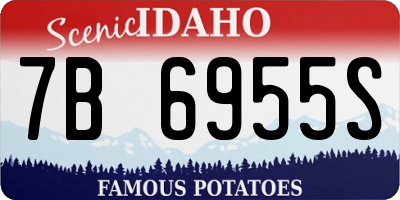 ID license plate 7B6955S