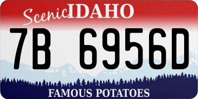 ID license plate 7B6956D