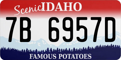 ID license plate 7B6957D