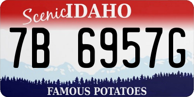 ID license plate 7B6957G