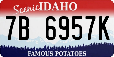 ID license plate 7B6957K