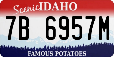 ID license plate 7B6957M