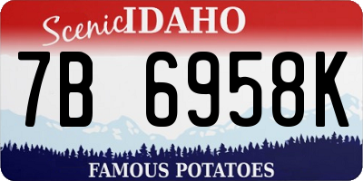 ID license plate 7B6958K
