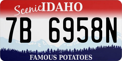 ID license plate 7B6958N