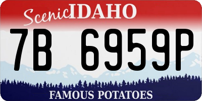 ID license plate 7B6959P