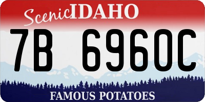 ID license plate 7B6960C