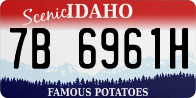 ID license plate 7B6961H