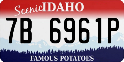 ID license plate 7B6961P