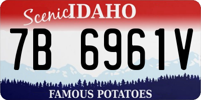 ID license plate 7B6961V