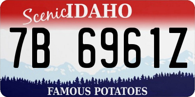 ID license plate 7B6961Z