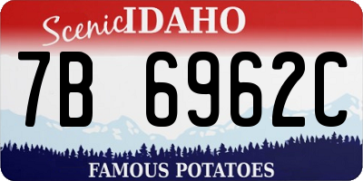ID license plate 7B6962C