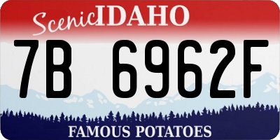 ID license plate 7B6962F
