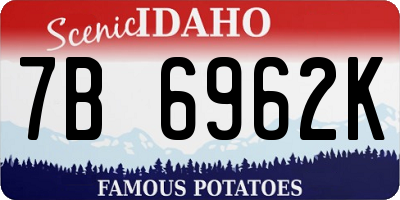 ID license plate 7B6962K