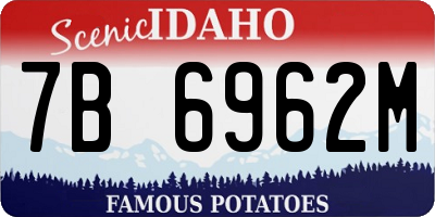 ID license plate 7B6962M