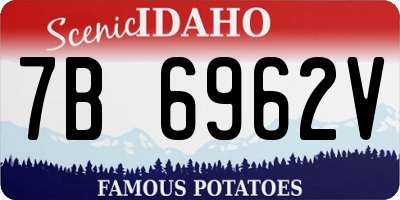 ID license plate 7B6962V