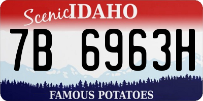 ID license plate 7B6963H
