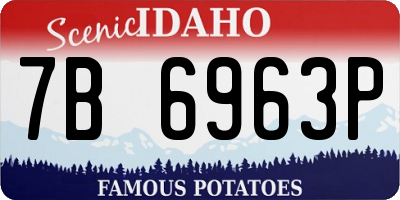 ID license plate 7B6963P