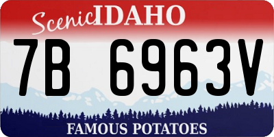 ID license plate 7B6963V