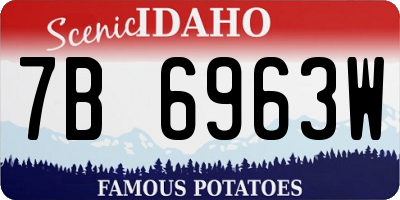 ID license plate 7B6963W