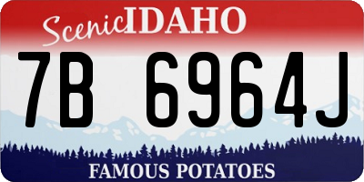 ID license plate 7B6964J