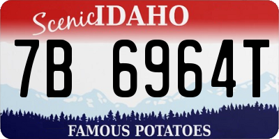 ID license plate 7B6964T