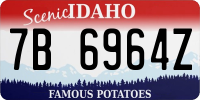 ID license plate 7B6964Z