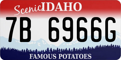 ID license plate 7B6966G