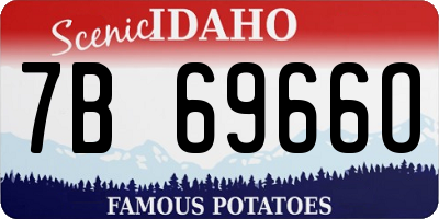 ID license plate 7B6966O