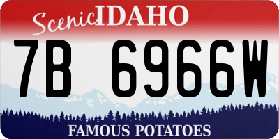 ID license plate 7B6966W